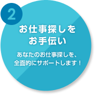 2.お仕事探しをお手伝い　あなたのお仕事探しを、全面的にサポートします！