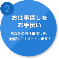 2.お仕事探しをお手伝い　あなたのお仕事探しを、全面的にサポートします！