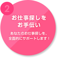 2.お仕事探しをお手伝い　あなたのお仕事探しを、全面的にサポートします！